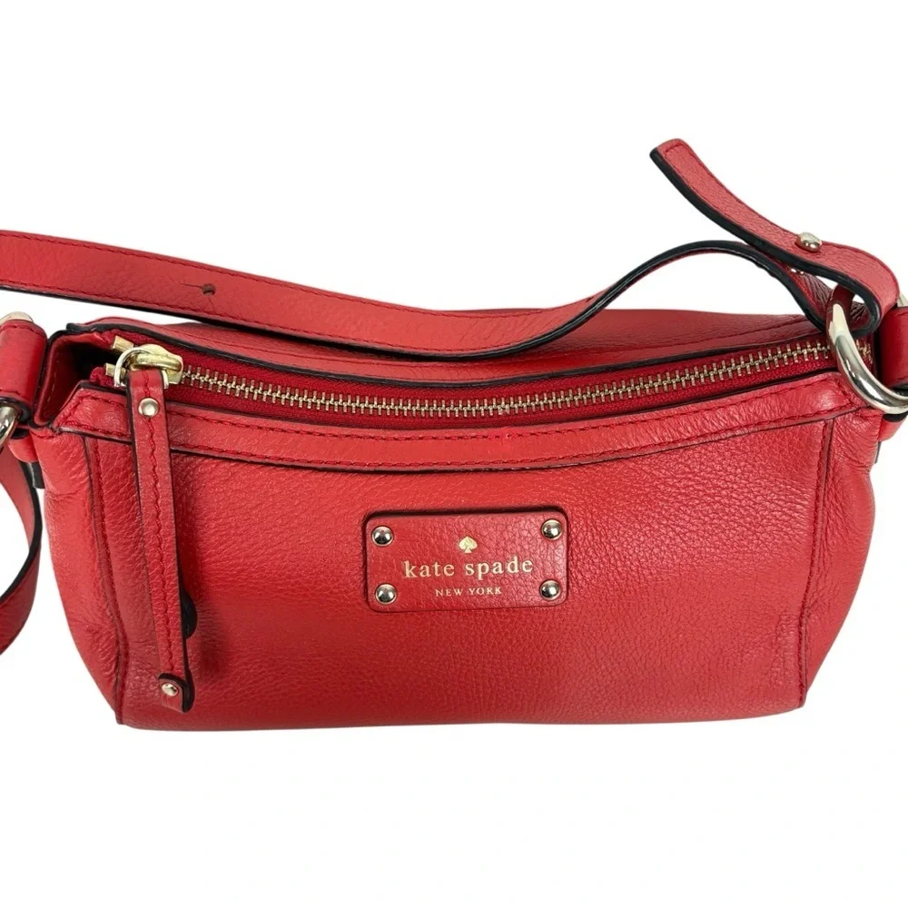 KATE SPADE Berkshire Road Gabriella Leather Crossbody/ Shoulder Bag Red - $298.